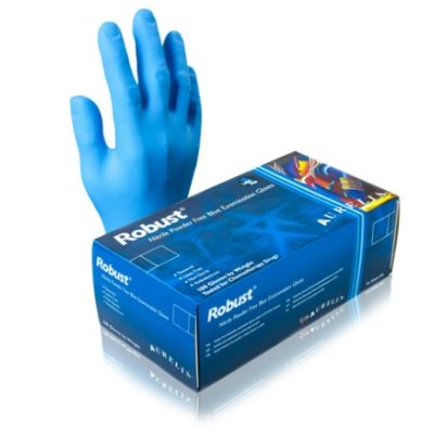Aurelia ROBUST Heavy Duty Blue Nitrile Disposable Gloves - Pack of 100